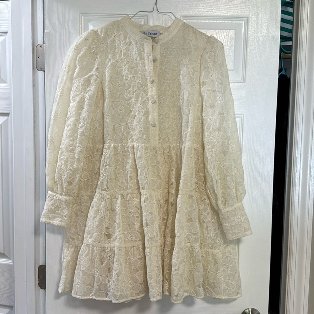 Eh Saison ivory long sleeve dress